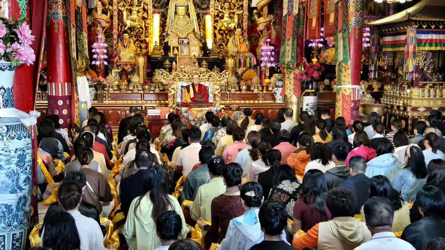 Private blessing ceremony for a corporate group at Fuguo Temple, Lijiang